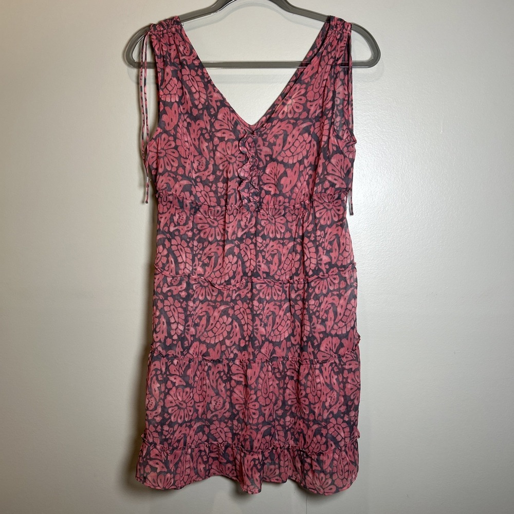 American Eagle Babydoll Sheer Tiered Dress Size 4 Floral Dark Fairy Whimsigoth